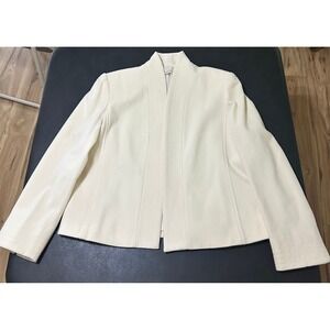 Vintage Style Mainbocher Jacket Women's L Cream Wool Cashmere Blend Luxury Chic
